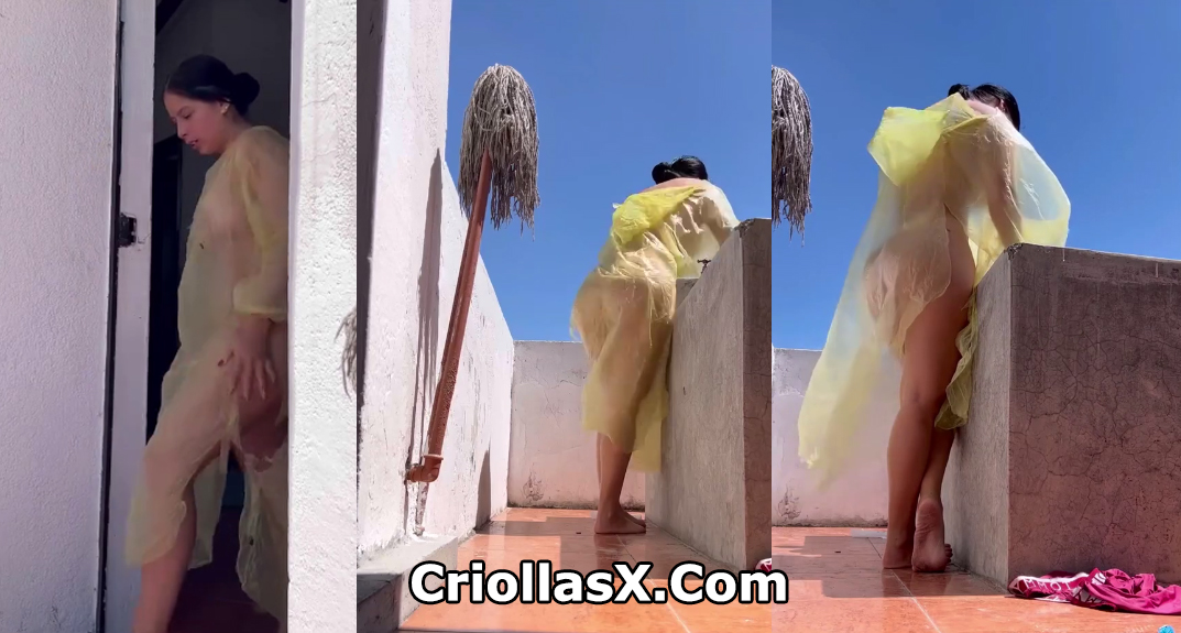 Colombiano atrapado lavando ropa casi desnuda – atrapado